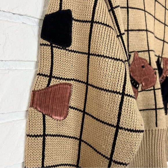 SOLD Vintage beige wool blend turtleneck dog sweater L - Picture 9 of 12